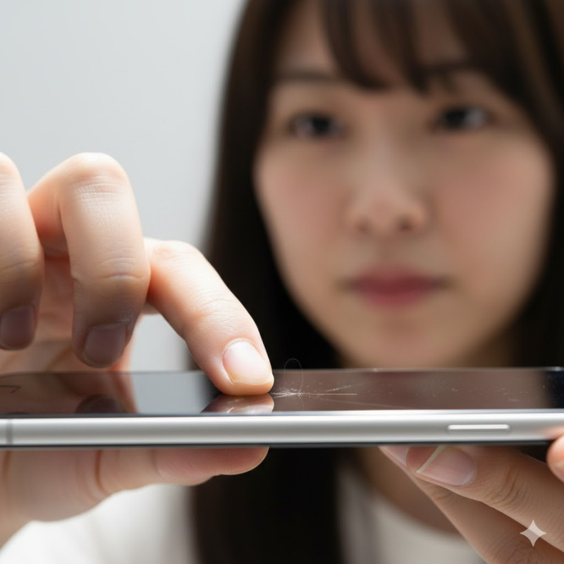 画面の傷に関する査定の境界線