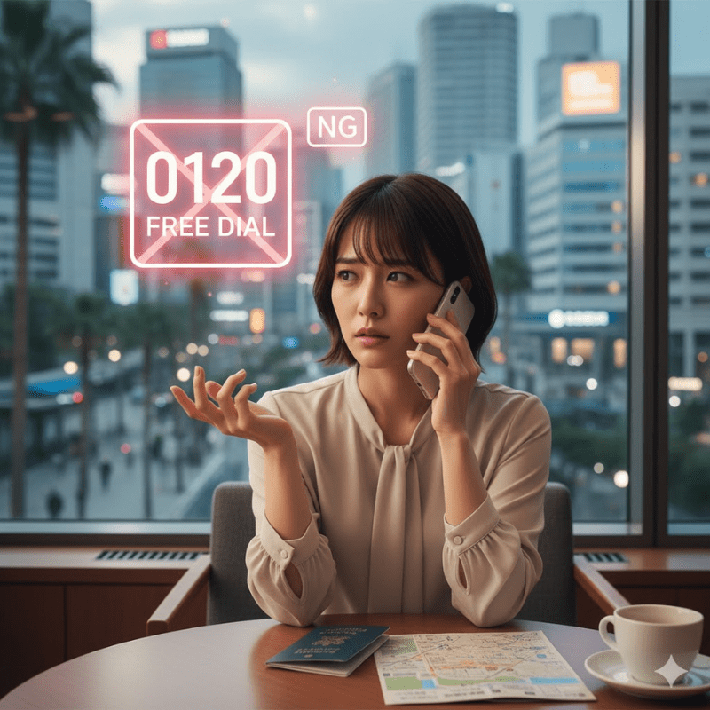 海外からは0120にかけられない